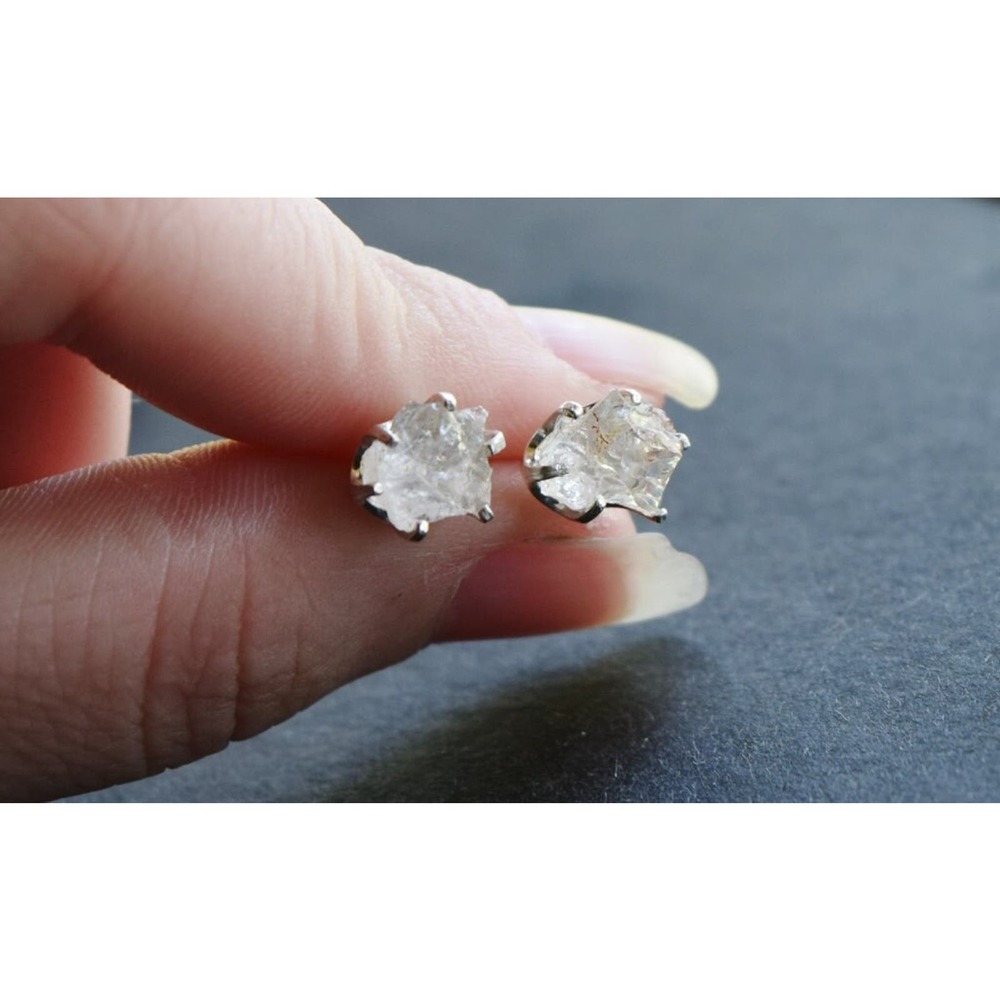 Alternative raw diamond earrings, natural stone, Mothers Day Earrings